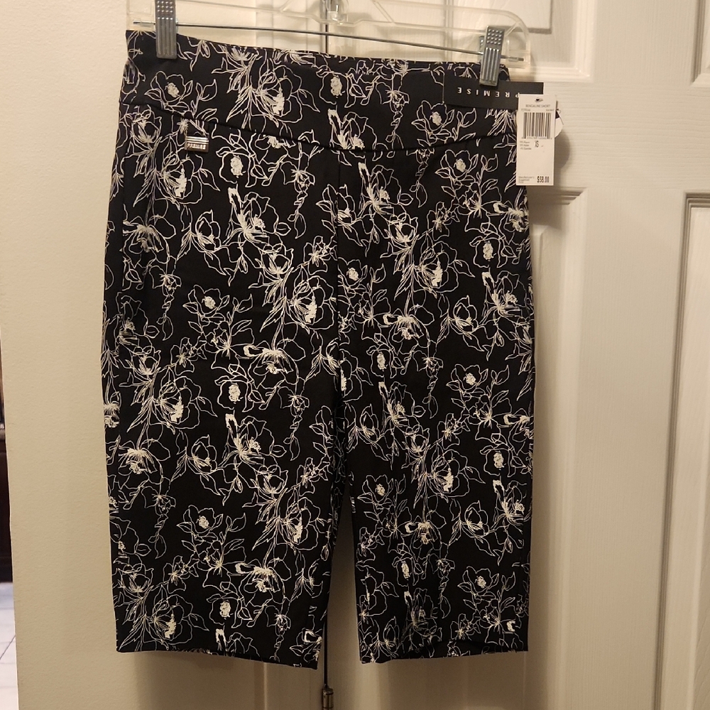 Bermuda Shorts pants Capri casual wear Premise Floral Biker Golf New Tags $58